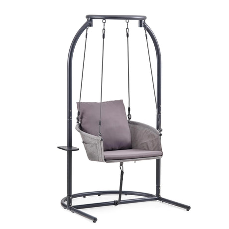 Mörkgrå Hängstol Skylo med ställning och dyna från hjh LIVING