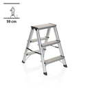 Fällbar stege i aluminium SOLID med tre steg och en höjd på 59 cm från hjh OFFICE