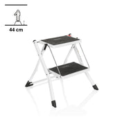 Vit fällbar stege SOLID W1 med två svarta steg och en höjd på 44 cm från hjh OFFICE