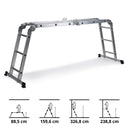 Fällbar stege i aluminium SOLID W3 med tolv steg i olika positioner från hjh OFFICE