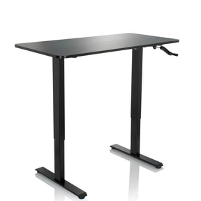 Svart ståskrivbord STAND CR med vevmekanism och T-ben från hjh OFFICE