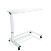 Vitt Ståskrivbord STAND II med höjdjusterbart ben och fyra hjul från hjh OFFICE