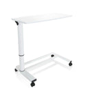 Vitt Ståskrivbord STAND II med höjdjusterbart ben och fyra hjul från hjh OFFICE