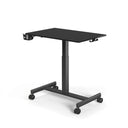 Svart Ståskrivbord Stand K med en rektangulär skiva och fyra hjul från hjh OFFICE