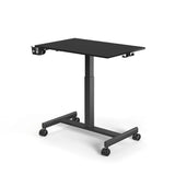 Svart Ståskrivbord Stand K med en rektangulär skiva och fyra hjul från hjh OFFICE