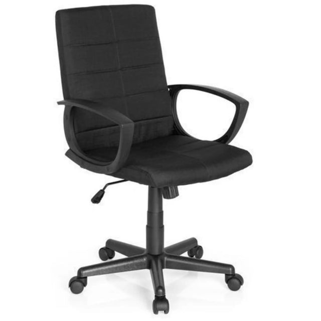 Svart Home Office kontorsstol STAR-TEC CL300 med tygbeklädnad, armstöd och hjulstjärna från MyBuero