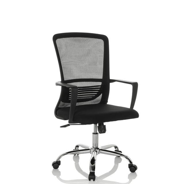 Home Office kontorsstol STAR-TEC S i svart med nätryggstöd och blankt stjärnfot från hjh OFFICE