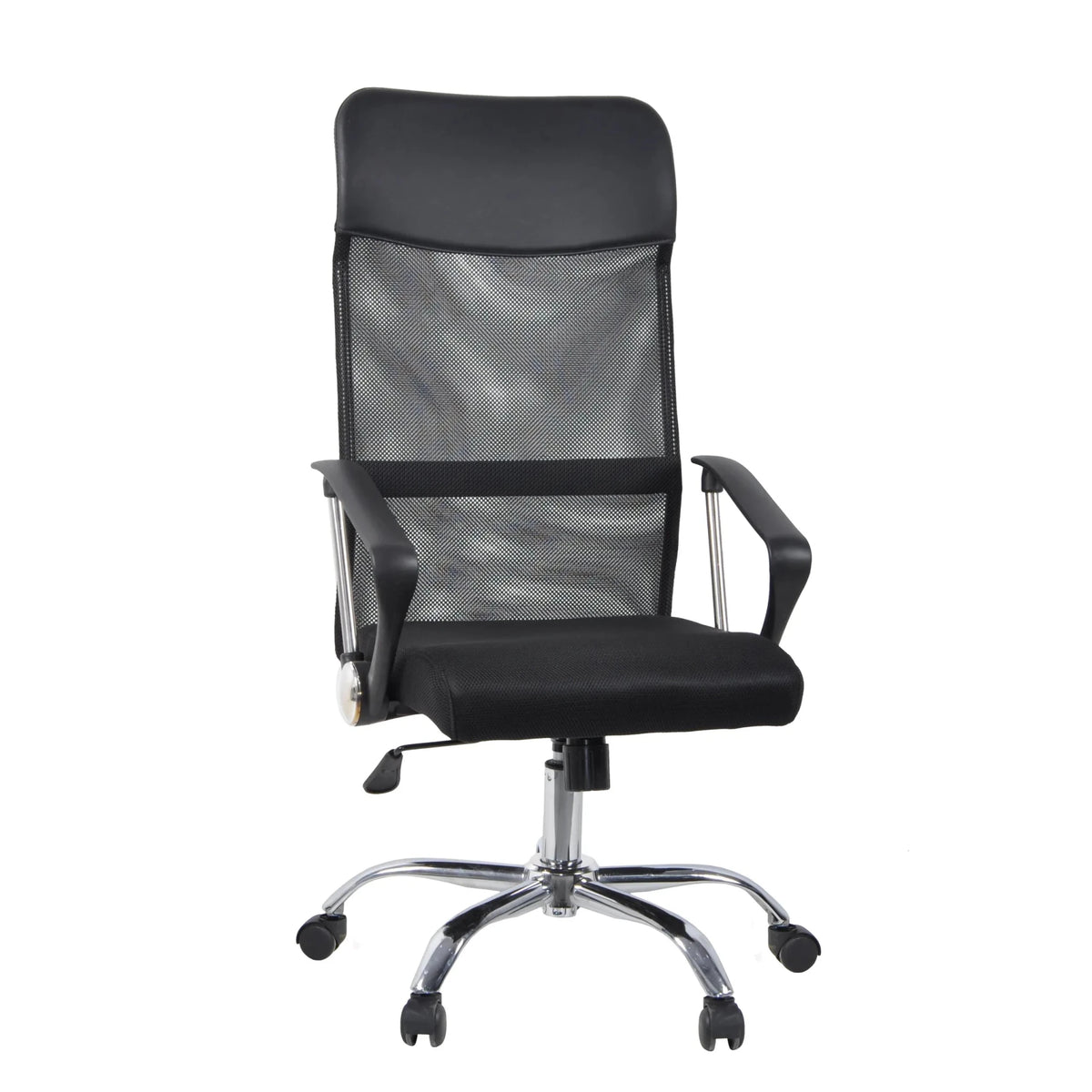 Svart Home Office chefsfåtölj Stryka Net med mesh-klädsel och blankt underrede från hjh OFFICE