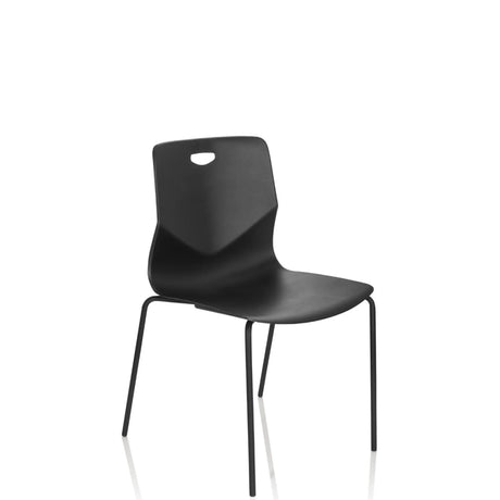 Svart fyrbent stol T36 V med en svängd skalsits från hjh OFFICE