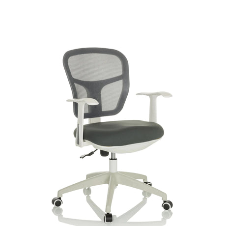 Grå Home Office kontorsstol TOP 108 W med nätryggstöd och vit ram från hjh OFFICE