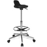Svart Svängbar stol TOP WORK 03 med kromad ram, fotring och hjul från hjh OFFICE
