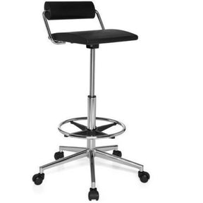 Svart Svängbar stol TOP WORK 28 med kromad ram, fotring och hjul från hjh OFFICE