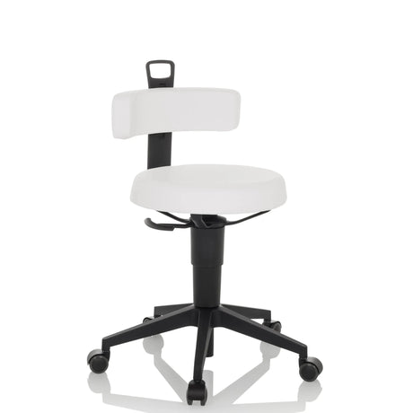 Vit Svängbar stol TOP WORK FLEX PU med konstläderklädsel och svart korsfot från hjh OFFICE
