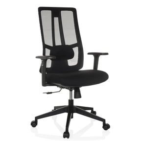 Svart Professionell kontorsstol TRAMORE BASE med nätryggstöd och armstöd från hjh OFFICE