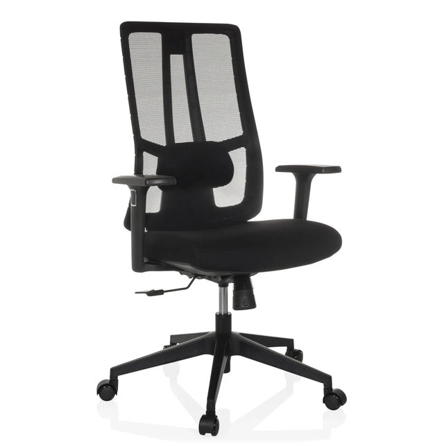 Svart Professionell kontorsstol TRAMORE BASE med nätryggstöd och armstöd från hjh OFFICE