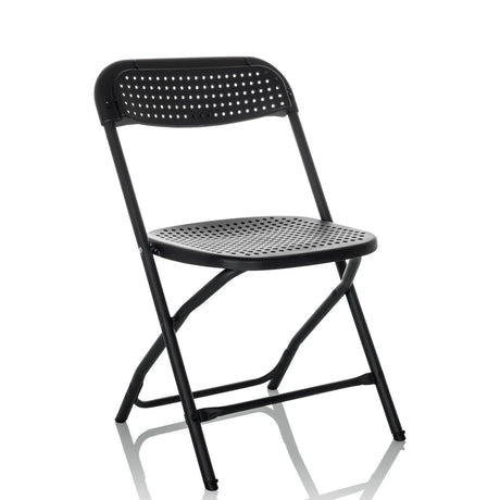 Svart Utomhusstol TUDELA XXL PRO med perforerad sits och ryggstöd från hjh OFFICE