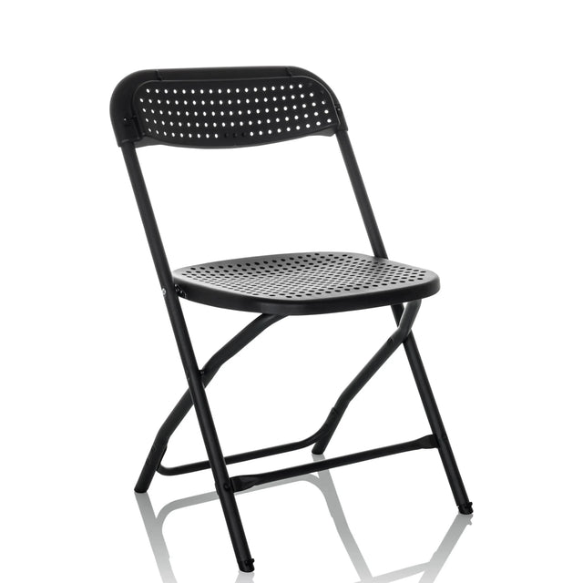 Svart Utomhusstol TUDELA XXL PRO med perforerad sits och ryggstöd från hjh OFFICE