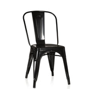 Svart Bistrostol VANTAGGIO COMFORT i blank metall med högt ryggstöd från hjh OFFICE