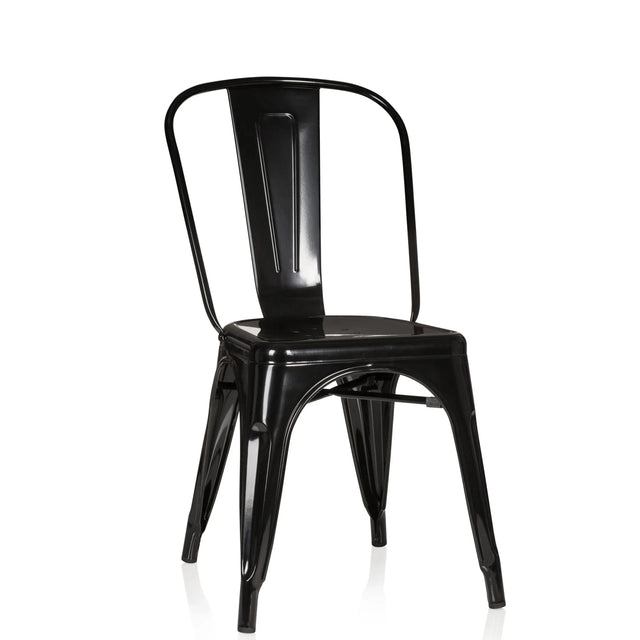 Svart Bistrostol VANTAGGIO COMFORT i blank metall med högt ryggstöd från hjh OFFICE