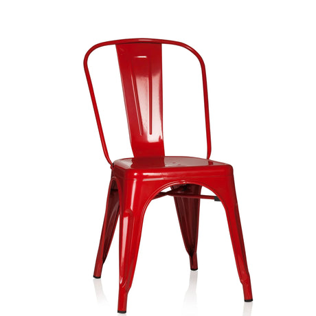 Röd Bistrostol VANTAGGIO COMFORT i metall med blank yta och svängt ryggstöd från hjh OFFICE