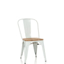 Vit Bistrostol VANTAGGIO COMFORT W med sits i ljust trä och metallstomme från hjh OFFICE