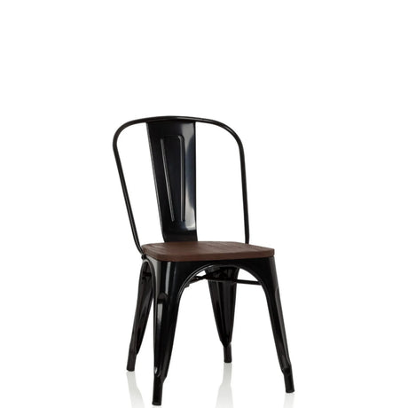 Svart Bistrostol VANTAGGIO COMFORT W med mörkt träsits och metallstomme från hjh OFFICE