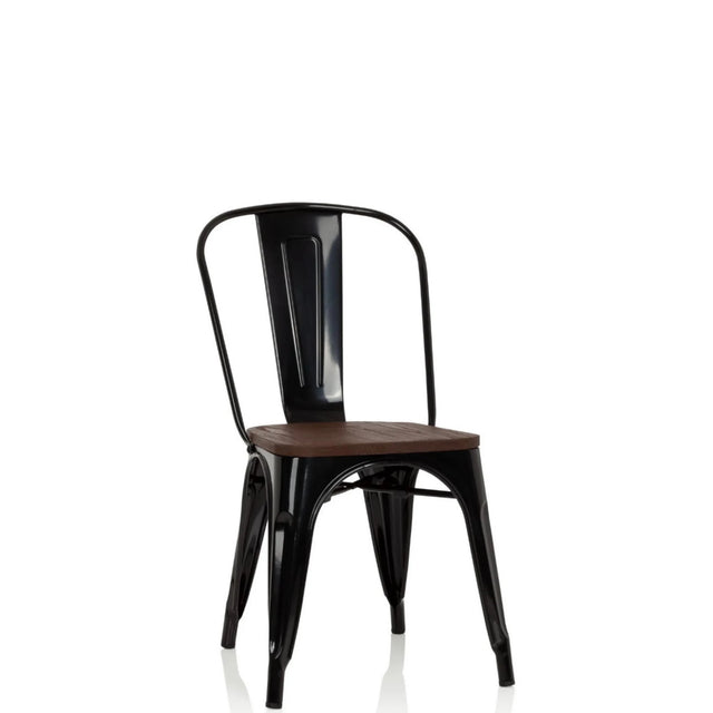 Svart Bistrostol VANTAGGIO COMFORT W med mörkt träsits och metallstomme från hjh OFFICE