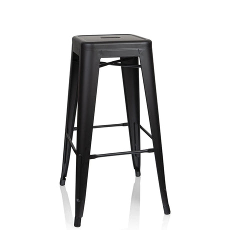 Svart Barstol VANTAGGIO HIGH i matt design med fyra ben och fotstöd från hjh OFFICE