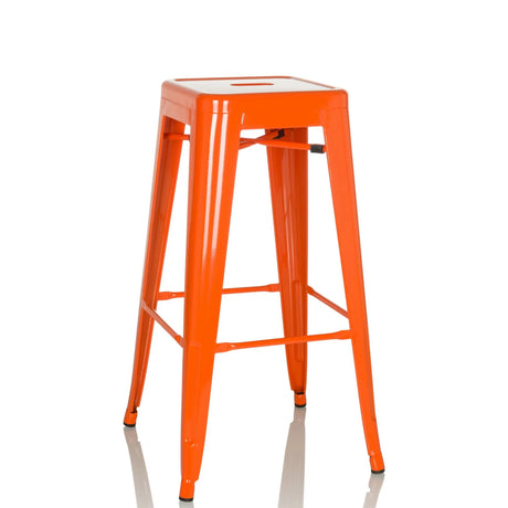 Orange Barstol VANTAGGIO HIGH i metall med kvadratisk sits från hjh OFFICE