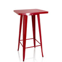 Roter Bartisch VANTAGGIO HIGH T mit quadratischer Platte und vier Beinen von hjh OFFICE