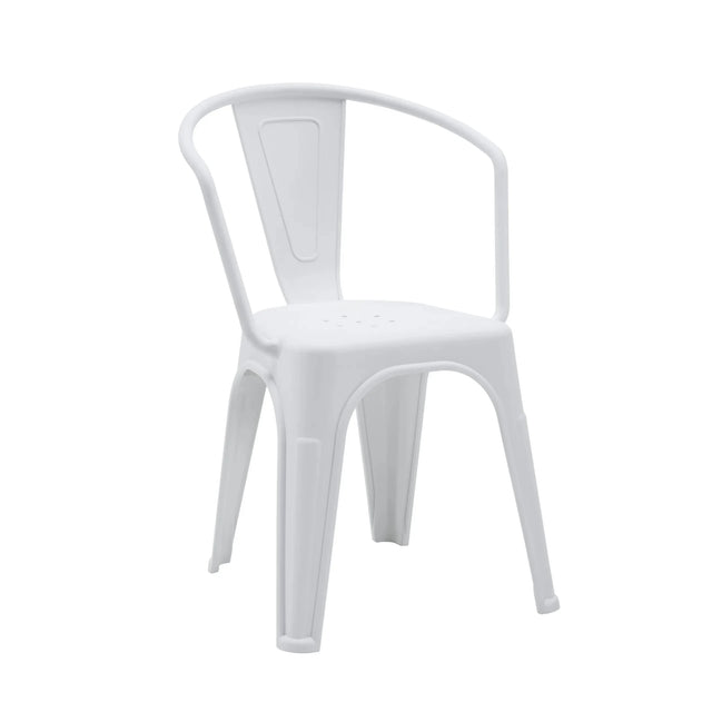 Vit plast Bistrostol Vantaggio Poly med integrerade armstöd från hjh OFFICE