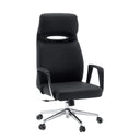 Svart Professionell chefsfåtölj VELVET ECO med kromunderrede och mattahjul från hjh OFFICE