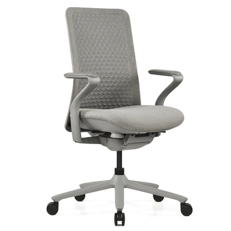 Hög kontorsstol VERVIO i grått med nätryggstöd och armstöd från hjh OFFICE