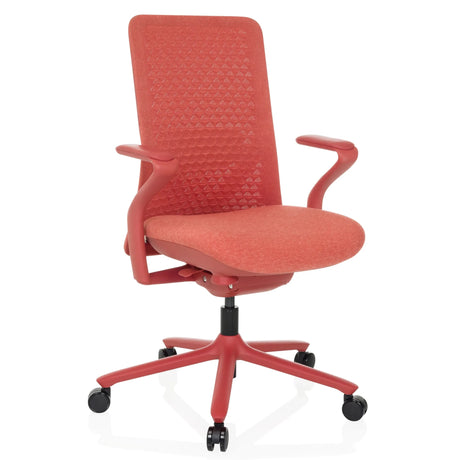 Hög kontorsstol VERVIO i röd färg med armstöd och stjärnfot med hjul från hjh OFFICE