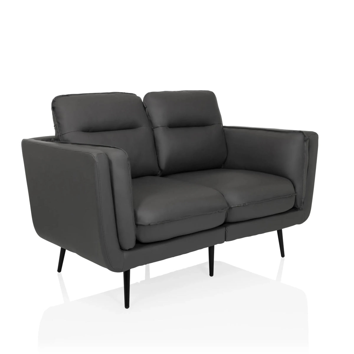 Grå loungesoffa VINTALUX med två sittplatser och smala svarta ben från hjh LIVING