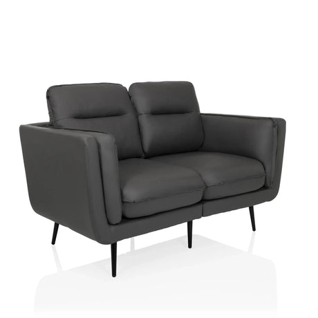 Grå loungesoffa VINTALUX med två sittplatser och smala svarta ben från hjh LIVING