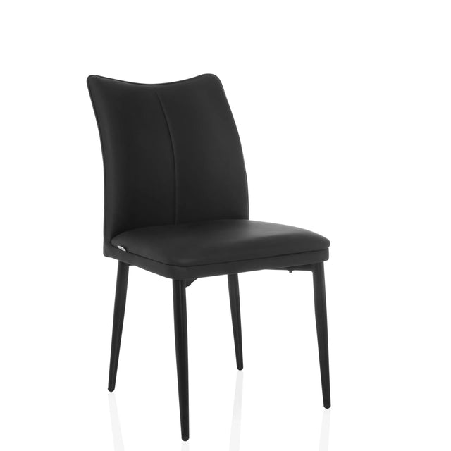 Svart Matstol VISETO med slät klädsel och fyra smala ben från hjh LIVING