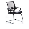Svart Fjädrande stol VISTO NET V med nätryggstöd och kromad medestomme från hjh OFFICE