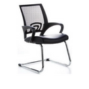 Svart Fjädrande stol VISTO NET V med nätryggstöd och kromad medestomme från hjh OFFICE