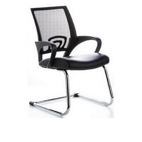 Svart Fjädrande stol VISTO NET V med nätryggstöd och kromad medestomme från hjh OFFICE