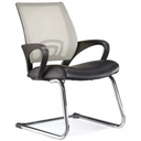 Fjädrande stol VISTO NET V med grått nätryggstöd, svart sits och kromad ram från hjh OFFICE