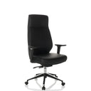 Svart Professionell chefsfåtölj VITORO ECO med konstläderklädsel och armstöd från hjh OFFICE