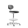 Arbetsstol WORK MF2 W i mörkgrå med vit stjärnfot och fotring från hjh OFFICE