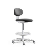 Arbetsstol WORK MF2 W i mörkgrå med vit stjärnfot och fotring från hjh OFFICE