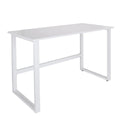 Vitt skrivbord WORKSPACE LIGHT I med enkel bordsskiva och U-format underrede från hjh OFFICE