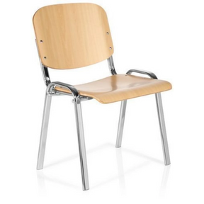 Fyrbent stol XT 600 C H i ljus bok med kromad metallstomme och armstöd från hjh OFFICE