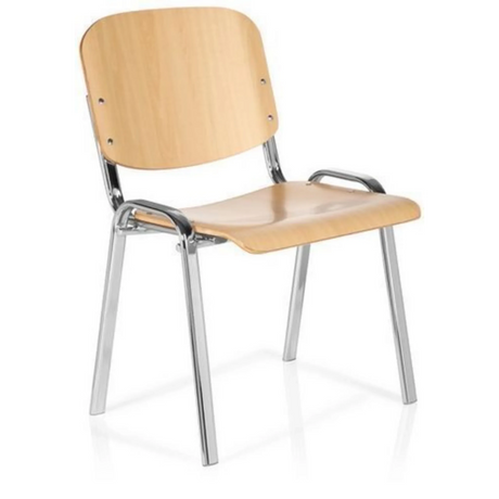 Fyrbent stol XT 600 C H i ljus bok med kromad metallstomme och armstöd från hjh OFFICE