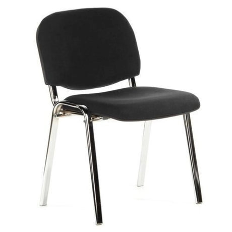 Svart fyrbent stol XT 600 C med tygbeklädnad och glänsande metallstomme från hjh OFFICE