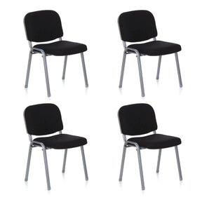 Set om fyra fyrbenta stolar XT 600 S med svart klädsel och silverfärgad ram från hjh OFFICE