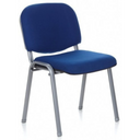 Fyrbent stol XT 600 S med blå tygklädsel och silverfärgat metallstativ från hjh OFFICE